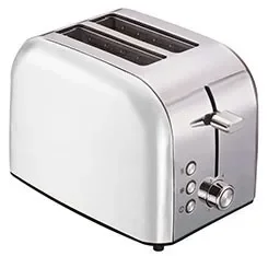 Stainless Steel Metal Electric Toaster with removable crumb tray 2 slices home bread toaster