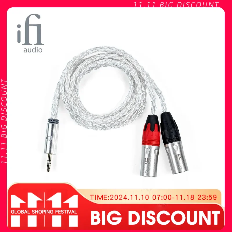 iFi 4.4mm to XLR Balanced Adapter Cable Balanced Signal Transmission 16American Wire Gauge Total Diameter OFHC Conductors