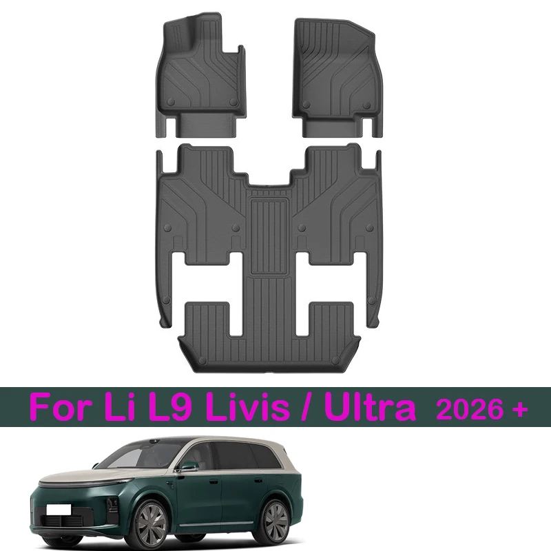 Car Floor Mats For Li L9 Livis/Ultra 2026-present Trunk Mat Cargo Liner Seat Back Protector Waterproof Trunk Storage Mat Carpets