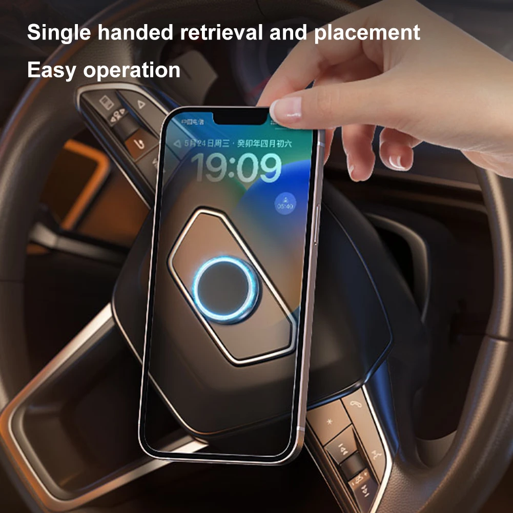 NEW Magnetic Car Phone Holder Steering Wheel Mobile Smartphone Stand Magnet Cellphone Mount GPS Support or All Phones Sucktion