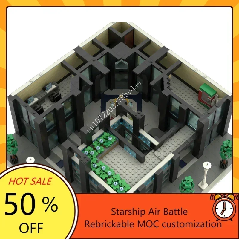 10096PCS Custom MOC Federal Building With Law Enfocement Street View DIY Education Assembly Puzzle Children birthday Toys Gifts