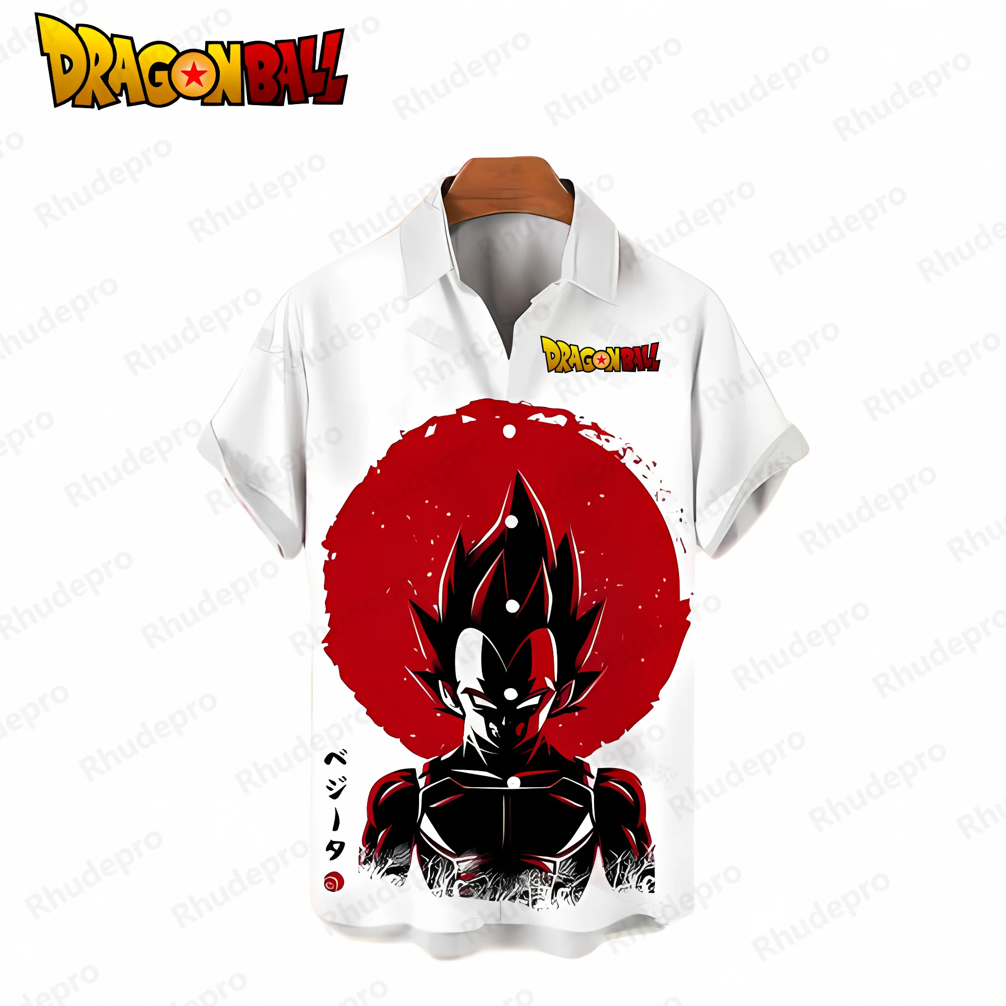 Chemises Dragon Ball Z Vegeta pour hommes, Streetwear à manches courtes, Haute qualité, Chemise de luxe, Respzed Y2K, Été 2024, Mode