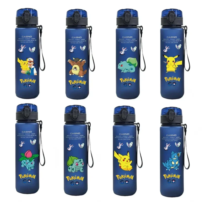 Kids Pokemon Water Bottle Mewtwo Portable Plastic Cup Student Outdoor Sports Large Capacity Anime  Holiday Gifts Perimeter