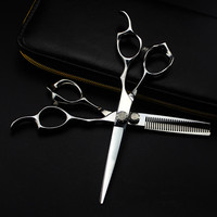 Professional JP440c steel 6 '' scissor Silver hair scissors haircut thinning barber makas cutting shears hairdresser scissors