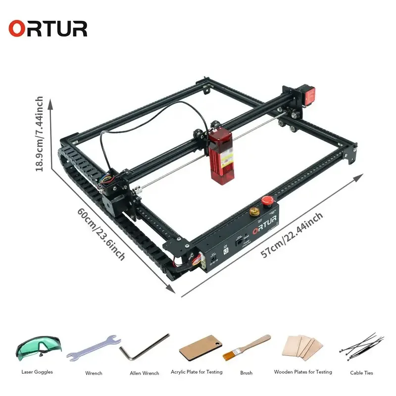 ORTUR Laser Master 2 S2 Pro LU2-4 SF 5W高精度デスクトップCNCカッターレーザー彫刻機（木材、革、アクリル、紙対応）
