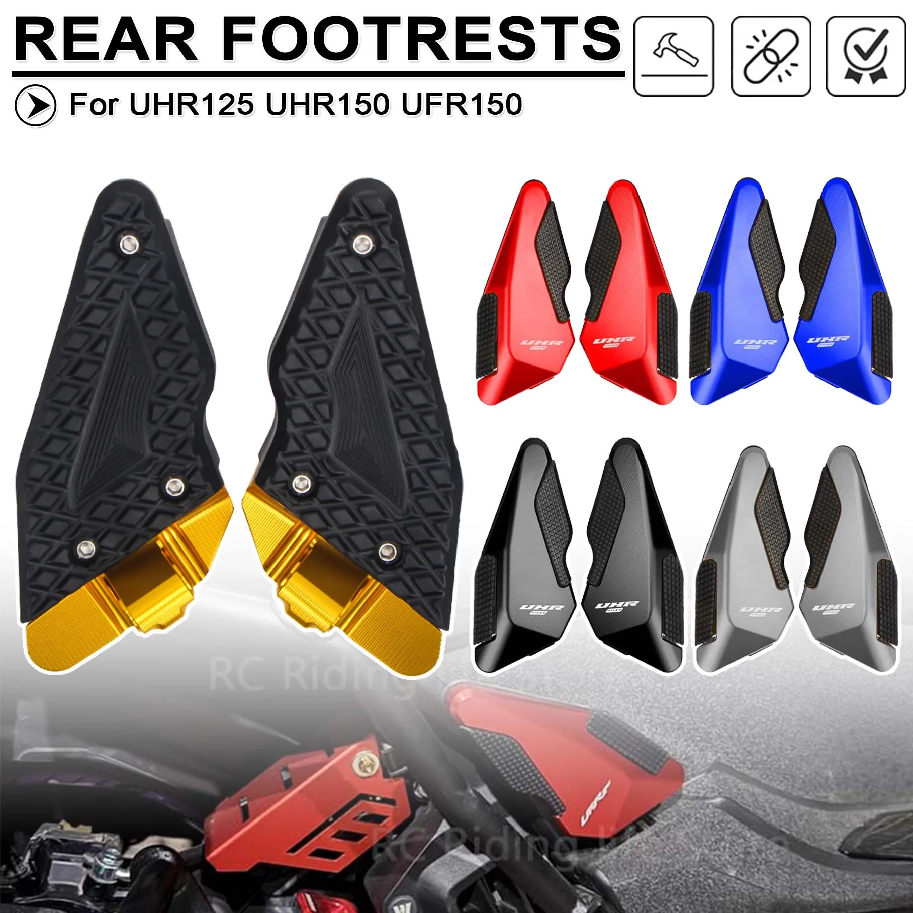 

Подставка для ног заднего пассажира мотоцикла для Haojue UHR125 UHR150 UHR 125 150 UFR UFR150, подножки, подножки, педали, аксессуары для ступеней