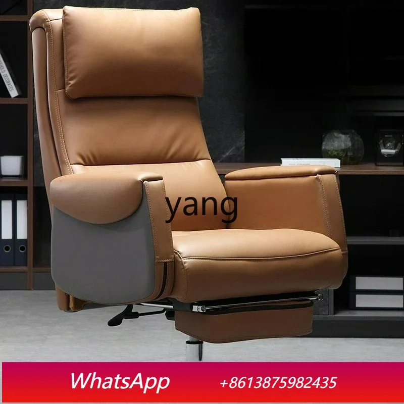 

LTT leather business chair comfortable sedentary office desk chair home computer chair reclining