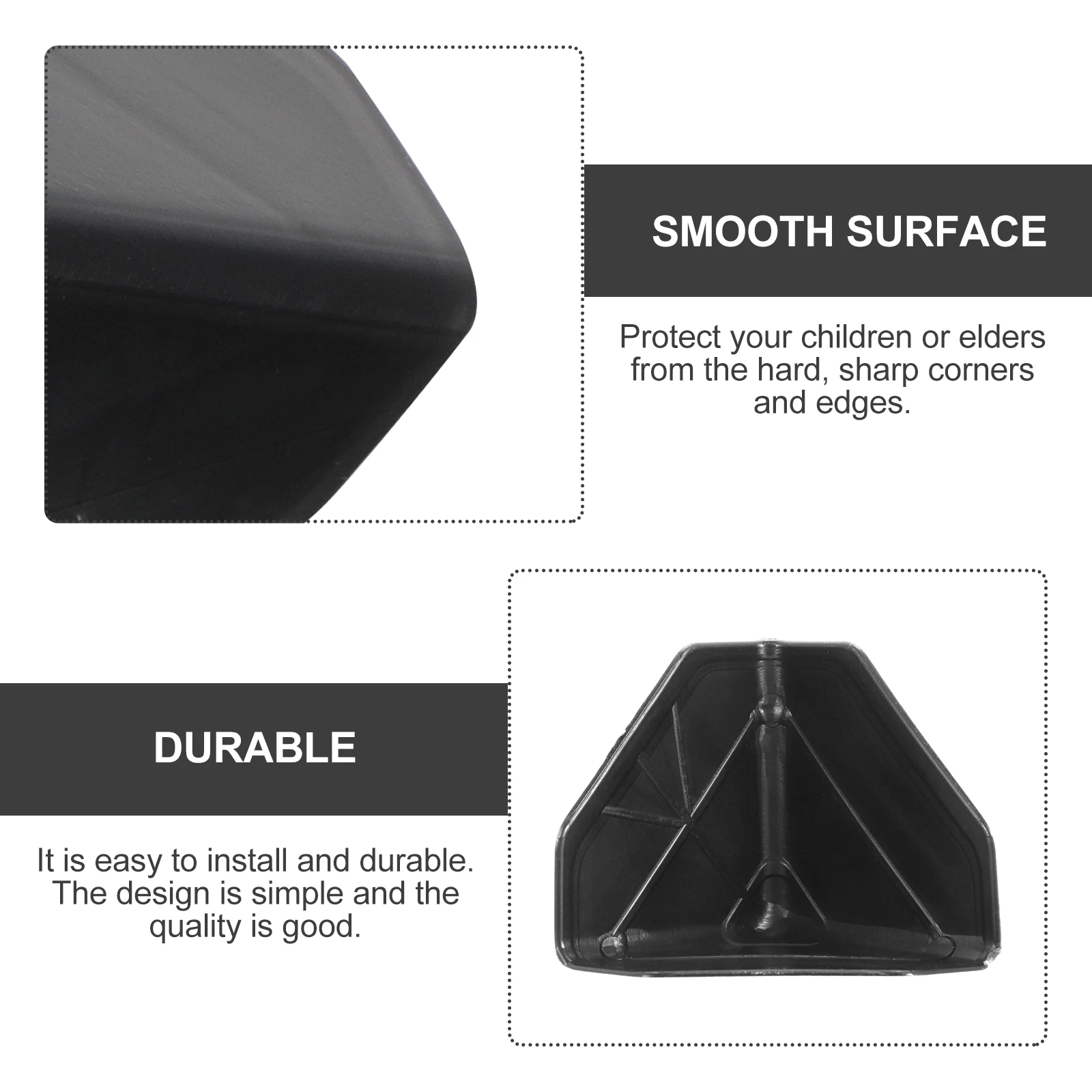 100 قطعة من واقيات الزوايا باللون الأسود الناعم لواقي الحواف للأطفال وكبار السن ووسادة طاولة المكتب الآمنة #1
