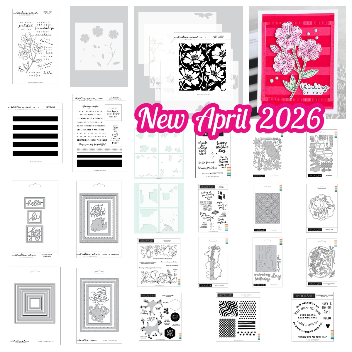 

Spring Stem Aubrey Blooms Wheelbarrow Wishes Concord&9th Metal Cutting Dies Stamp for DIY Handmade Scrapbook Card April 2026 New