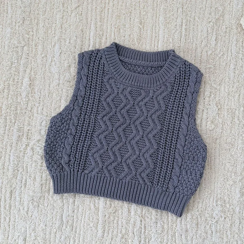 جديد ربيع 2026 سترة للأطفال الأولاد والبنات سترة حياكة لحديثي الولادة بدون أكمام بلون سادة ملابس أطفال من عمر 0 إلى 3 سنوات