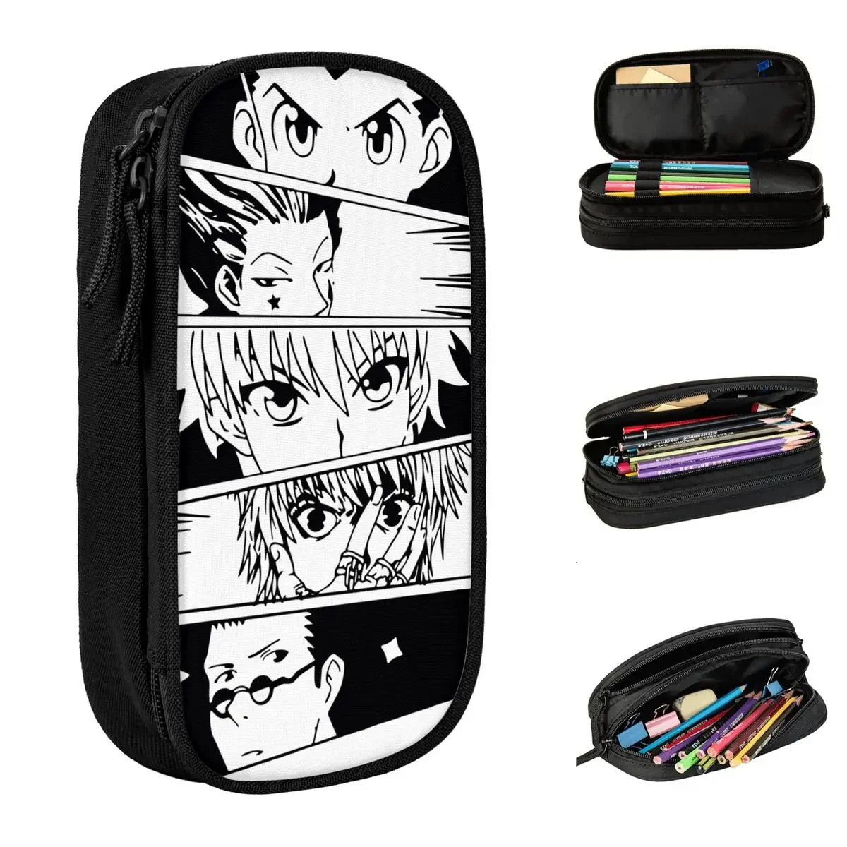 Hunter X Hunter Best Characters Pencil Cases Retro Pen Bag Student Big Capacity School Supplies Zipper Pencilcases