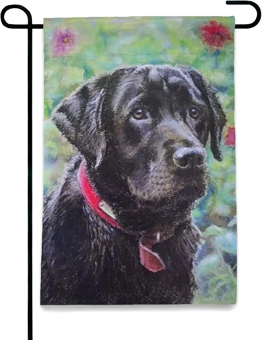 Black Labrador Retrievers Garden Flag 12x18 Inches Double Sided Welcome Home House Polyester Banner Outdoor Patio Yard Garde jjp