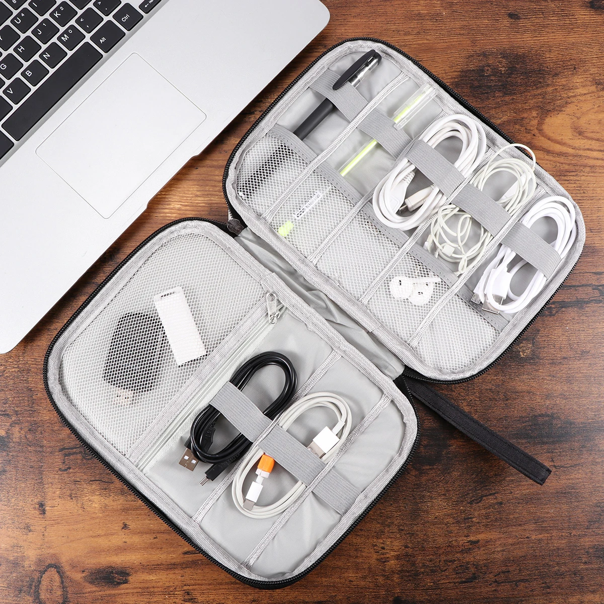 

Digital Bag Large Capacity Black Portable Organizer Storage Pouch Durable USB Cable Earphone Power Bank Carrying Case