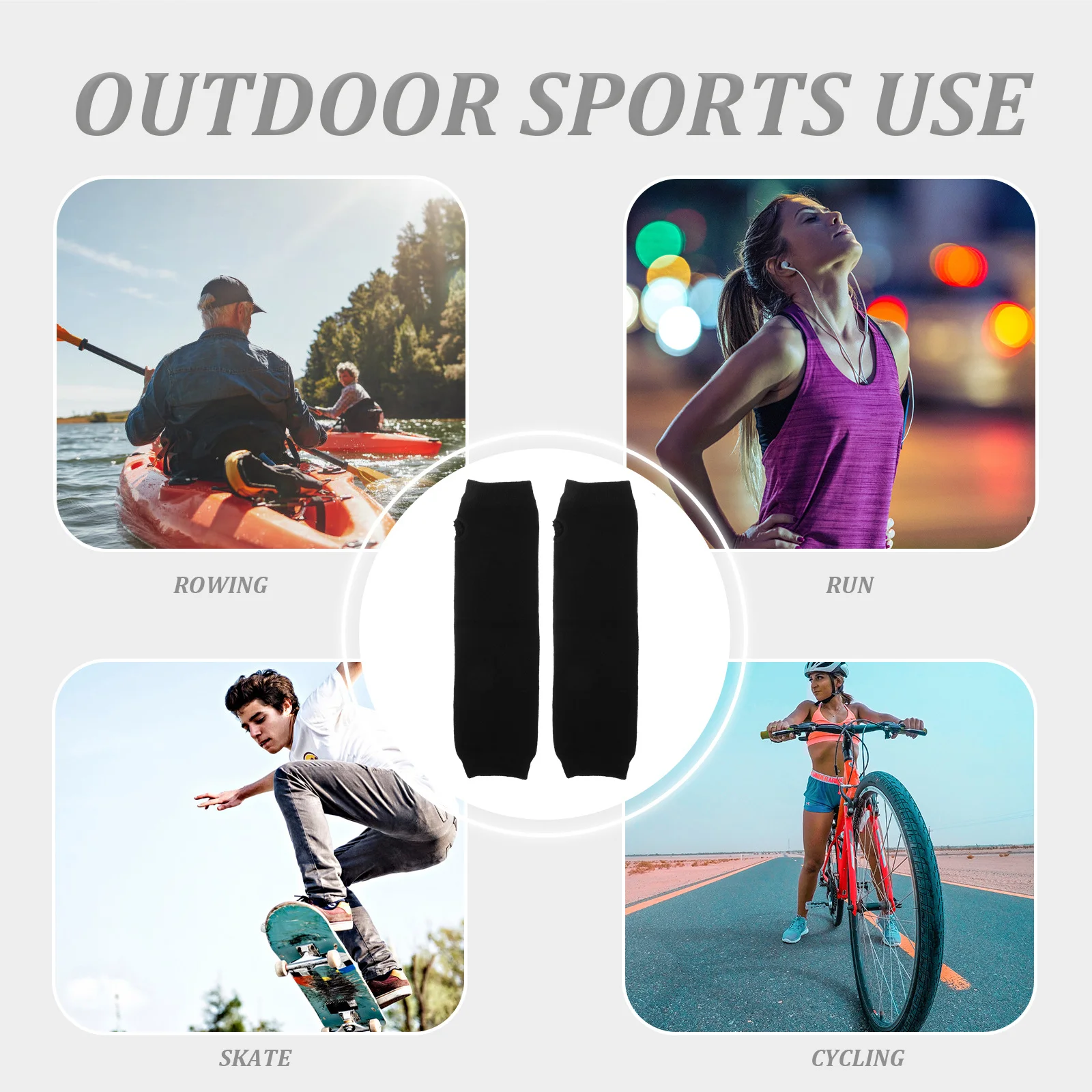 

4Pairs Arm Sleeves Protection Warm Cotton Durable Thumb Hole Fingerless Winter Arm Warmer Sleeves Women Outdoor Indoor