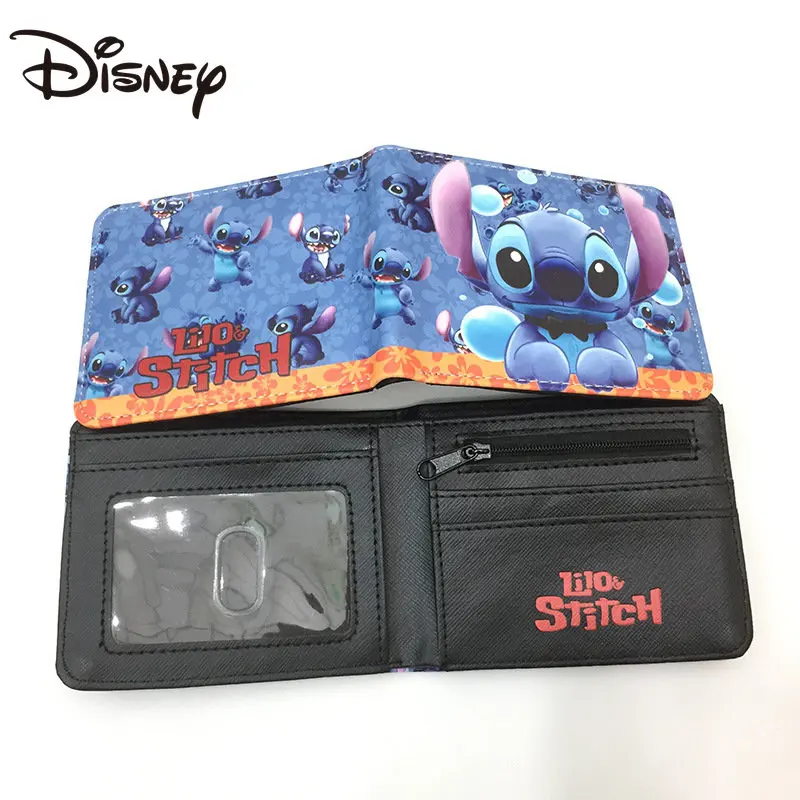 MINISO Disney Stitch Cartoon Cute Silicone Wallet Starbaby Blue Short Folding Student Wallet Wallet Women