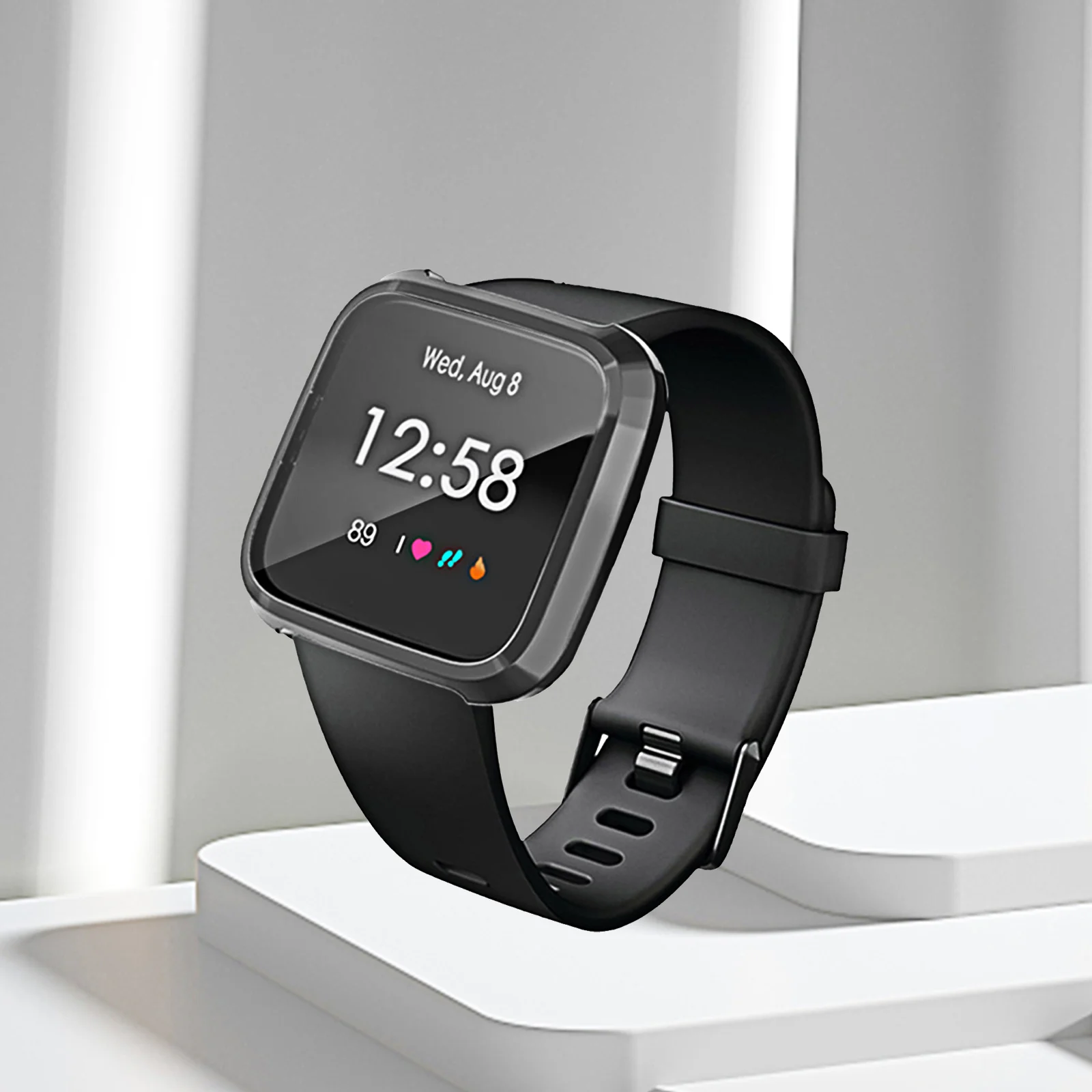 Elegante cubierta protectora del marco del reloj Material de Tpu a prueba de golpes y configuración de complemento para gris