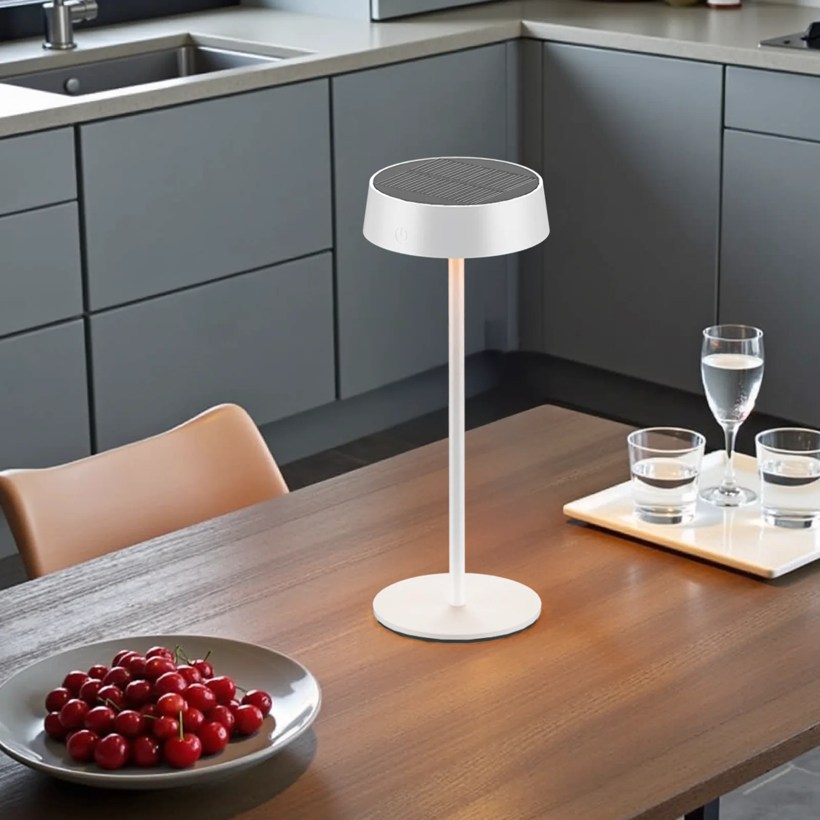 

4000mAh LED Table Lamp, USB Rechargeable + Solar Powered Outdoor Lamps For Patio Table,Dimmable,Touch Control, Portable