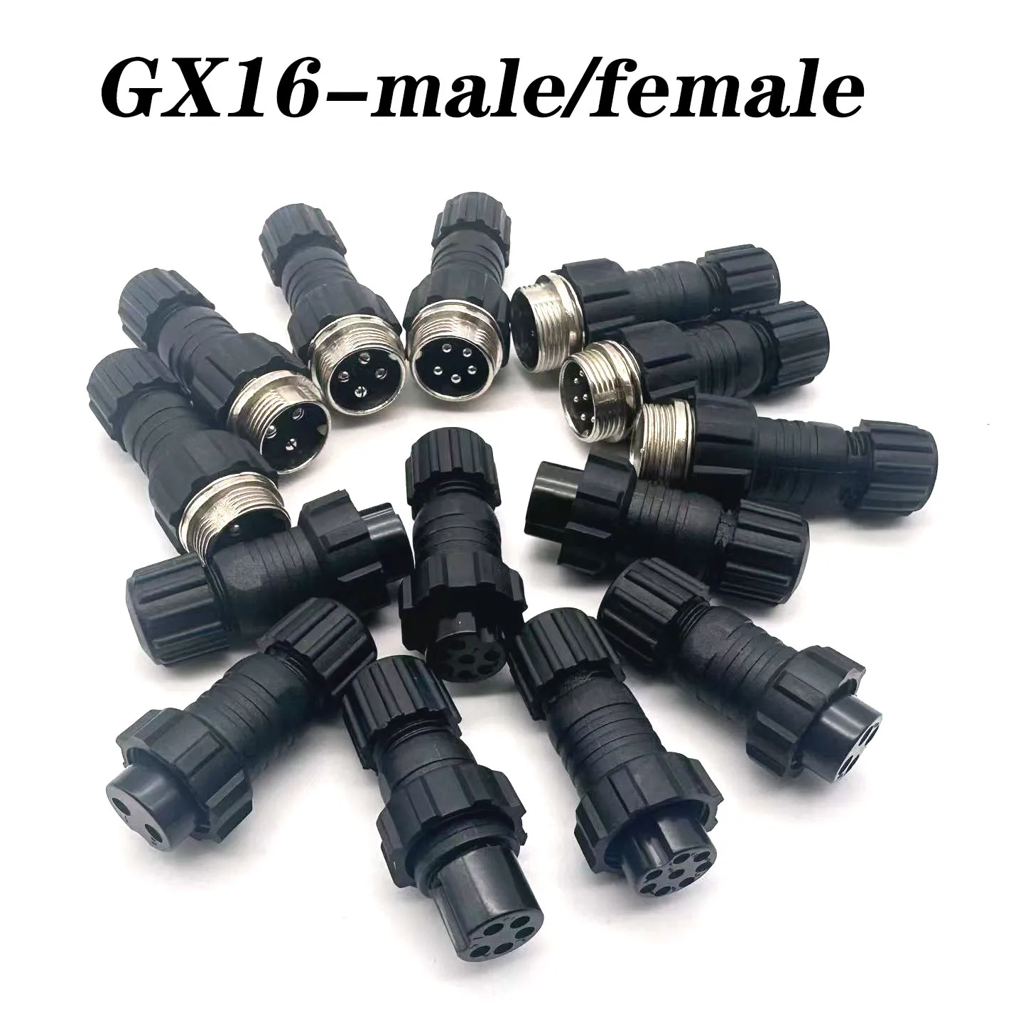 30sets GX16 Aviation Connector M16 Waterproof Back Nut Docking Male&Female Plug And Socket 2/3/4pin 5pin 6pin7pin8pin