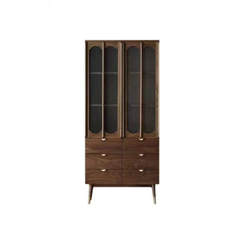 North American black walnut solid wood bookcase, log storage bookcase