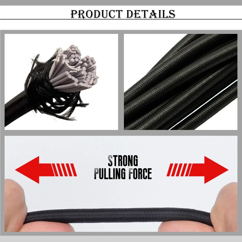 Elastic Sewing Elastics Rope Black Strong Elastic Band Rubber Bands 3/4/5/6/8MM 10m Crafts Bungee Shock Cord DIY Apparel Arts