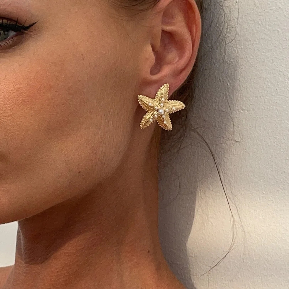 

Charms Scallop Starfish Stud Earrings Conch Exaggerated Shell Drop Earrings Bohemian Pendant Starfish Pendant Earrings Party