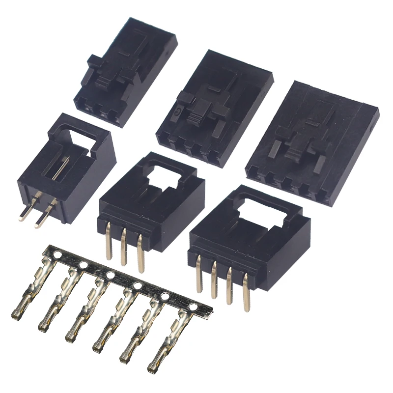 10/50set/pcs Mx2.54 Tjc8 Connector Straight/curved Needle+housing+terminal 2p 3p 4p 6p-12pin With Belt Single Row