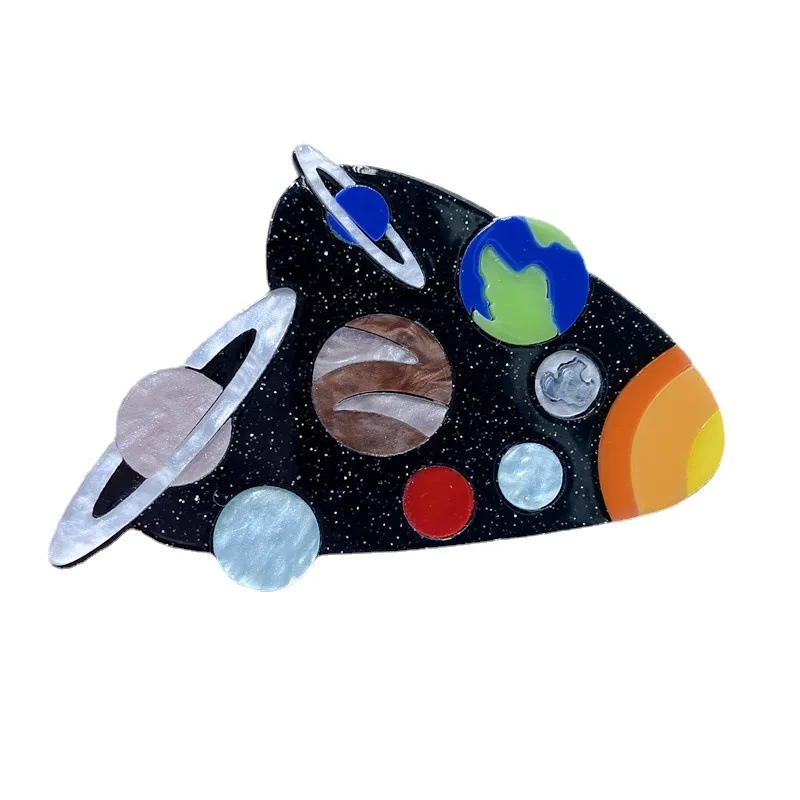 fashion creative planet acrylic brooch personalized badge pins