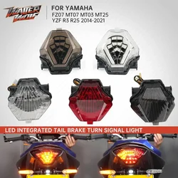 Luz trasera, lámpara de freno para Yamaha MT-03 MT-07 MT-25 FZ07 YZF R3 R25 2014-2021, luz LED de freno, indicador de señal de giro