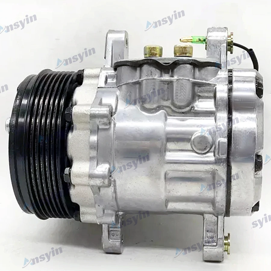 SD7B10 Air Conditioning Compressor 7b10 A/C Compressor w/Clutch 6pk For Sanden 7176 7186 6GR SD7B10 Swing Mount 12V 112mm