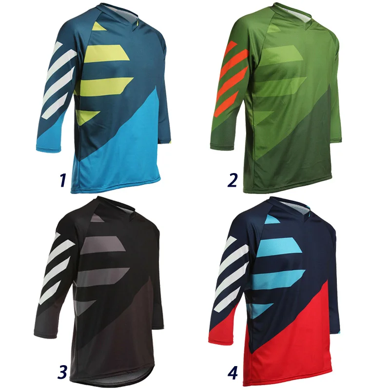 

3/4 Sleeve Fishing Shirt Clothing Road Jersey Bike Cycling Sport For MTB Wear Motocross Lycra Shirt Outdoors Men Summer Top