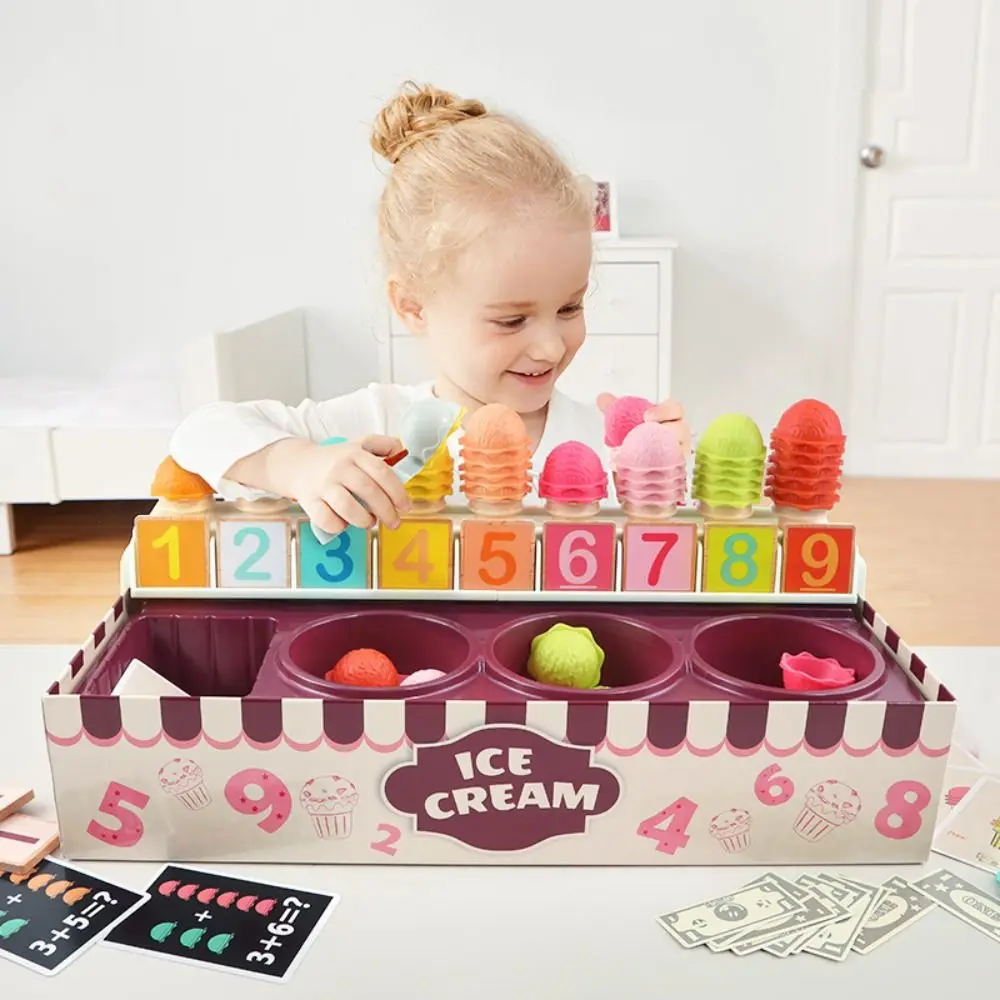 Kunststoff Kinder Eis Spielen Set Interaktive Farbe Form Pretend Spielen Lebensmittel Spielzeug Spielen Haus Montessori Mathematik Lernen Spielzeug