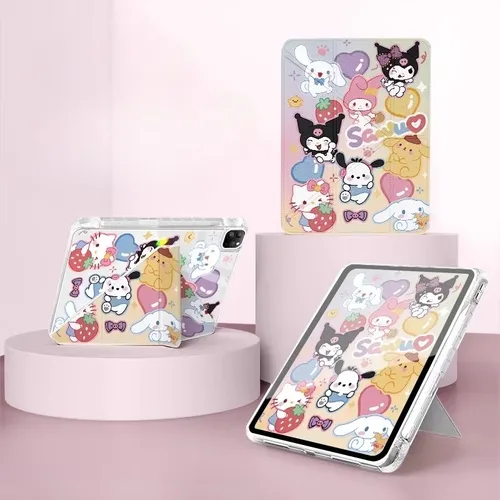 MINISO Kuromi Funda para iPad Funda Ipad A16 11in Pro 4 5 6 M4 Funda protectora Air 3 4 5 M2 M3 10. a 11. a generación Mini 6 7 Funda para tableta
