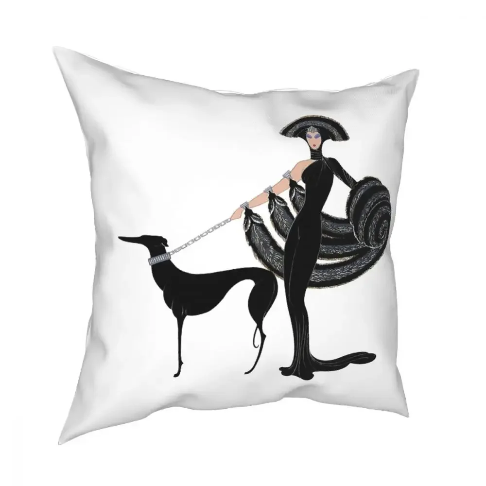 Art Deco Throw Pillow Cover Cushions for Sofa Greyhound Whippet Sighthound Dog Awesome Pillowcover Home Decor