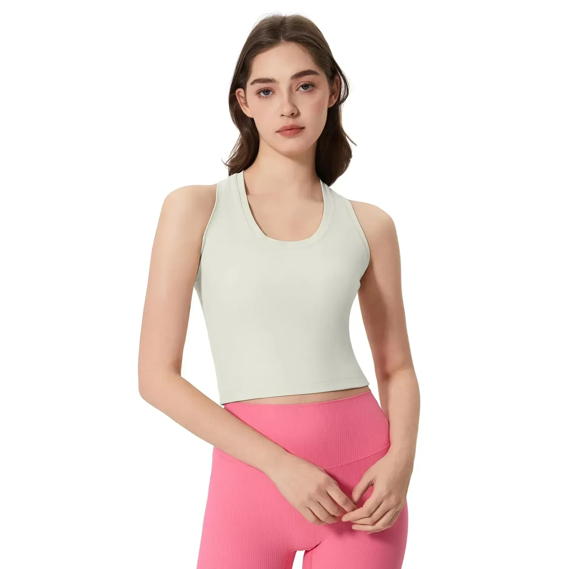 

Lemon Yoga Vest Women Gym Sports Racerback Crop Tops Seamless Streetwear Rib Knit Workout BreathableTank Top Female