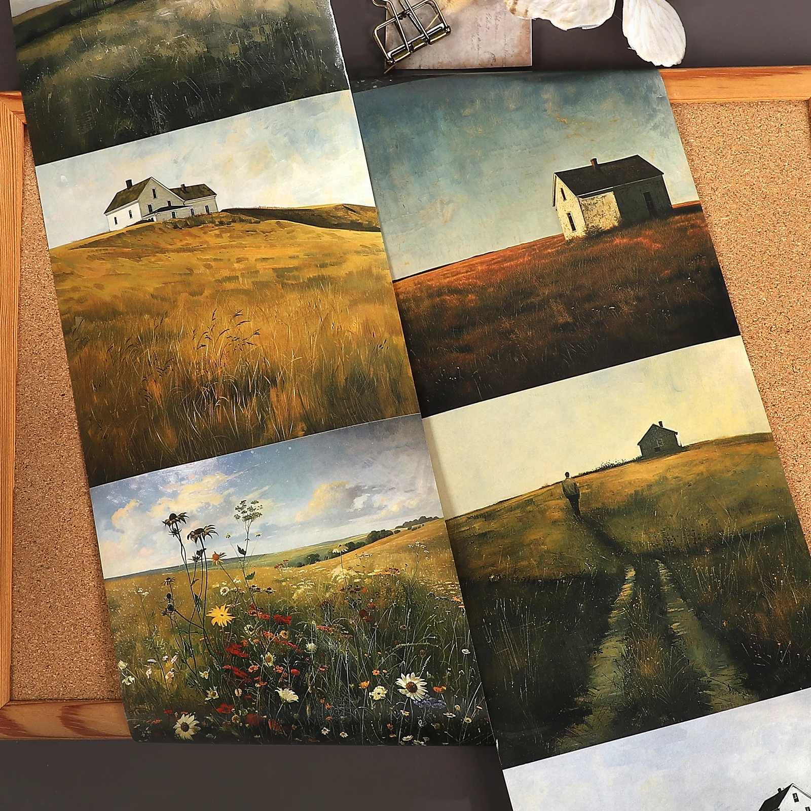 15cm*214cm Vintage Grassland Tree Landscape Washi Tape Creative DIY Journal Material Collage Scrapbooking Stationery