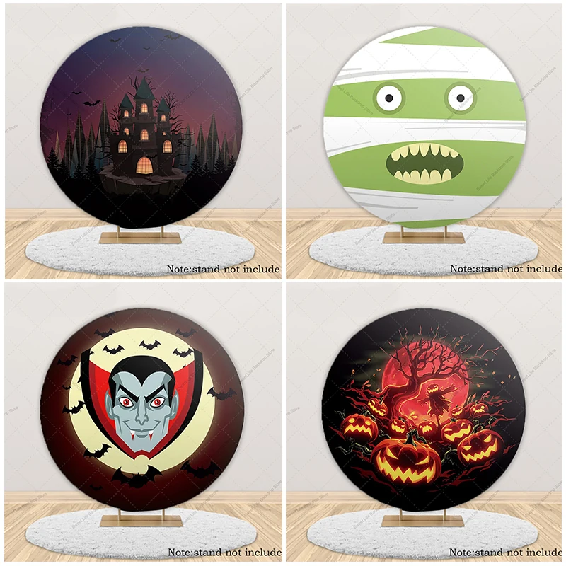 

Хэллоуин Замок Ужасов Круглый Фон Повязка Монстр Вампир Тыква Фонарь Вечеринка Круг Фотография Фон Декор