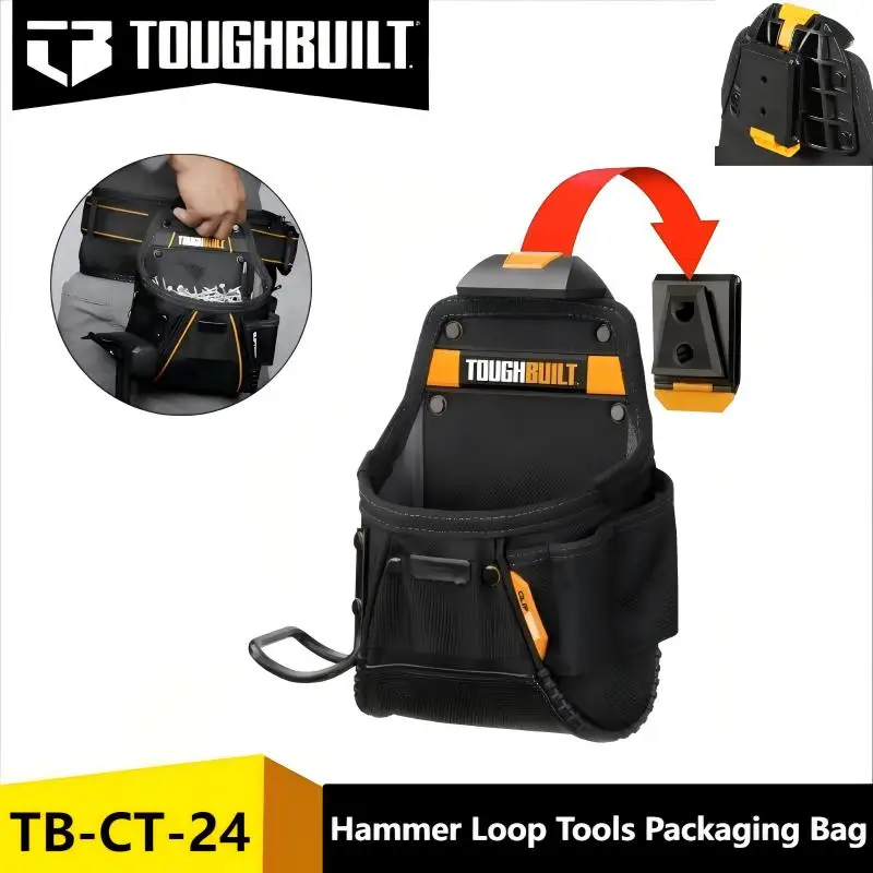 

TOUGHBUILT TB-CT-24 Чехол для проекта — сверхмощная конструкция, 6 карманов/петли, сумка для хранения инструментов с петлей для молотка