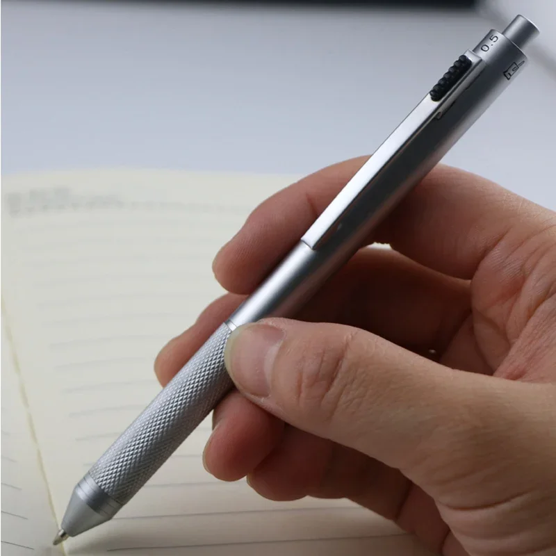 Multicolor Metal Ball Pen 0.7mm Black Blue Red Ink Pen Automaticl Pencil Lead 4 In 1 Ballpoint Pen Set Offfice School Writing