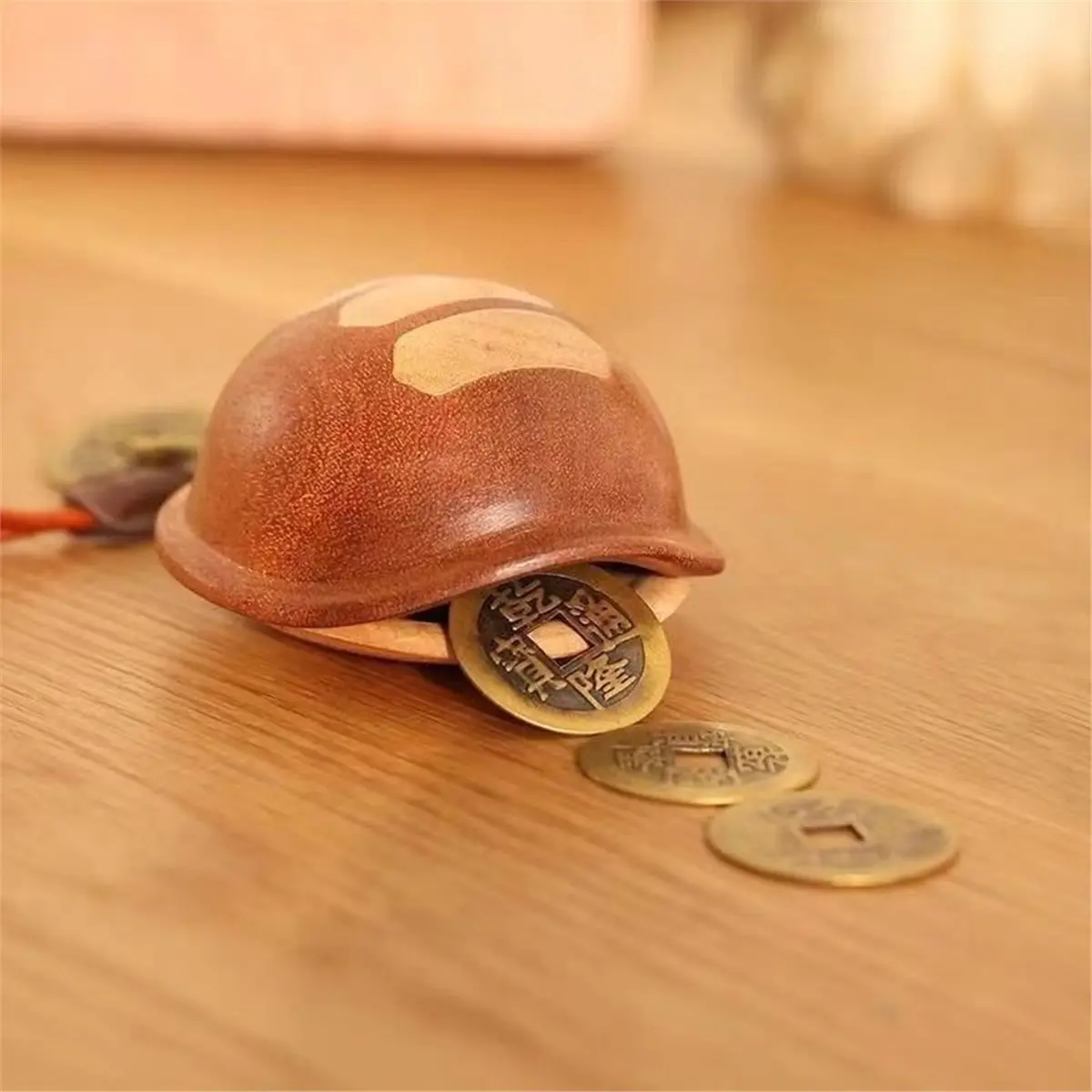 Traditional Tortoise Shell Divination Ornament - Money Turtle Figurine for Good Luck & Wealth - Turtle Shell DIY Pendant