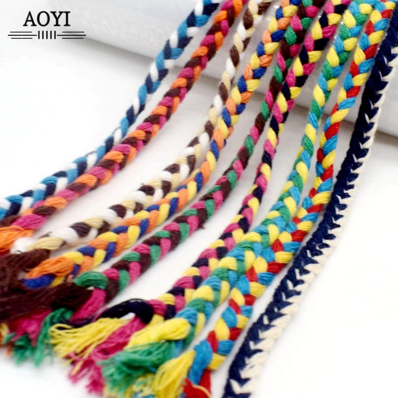 5yards 6mm Cotton Rope Three Strand Twisted Cords DIY Craft Bag Home Textile Decor Cord Sewing Gift Packing Accessories