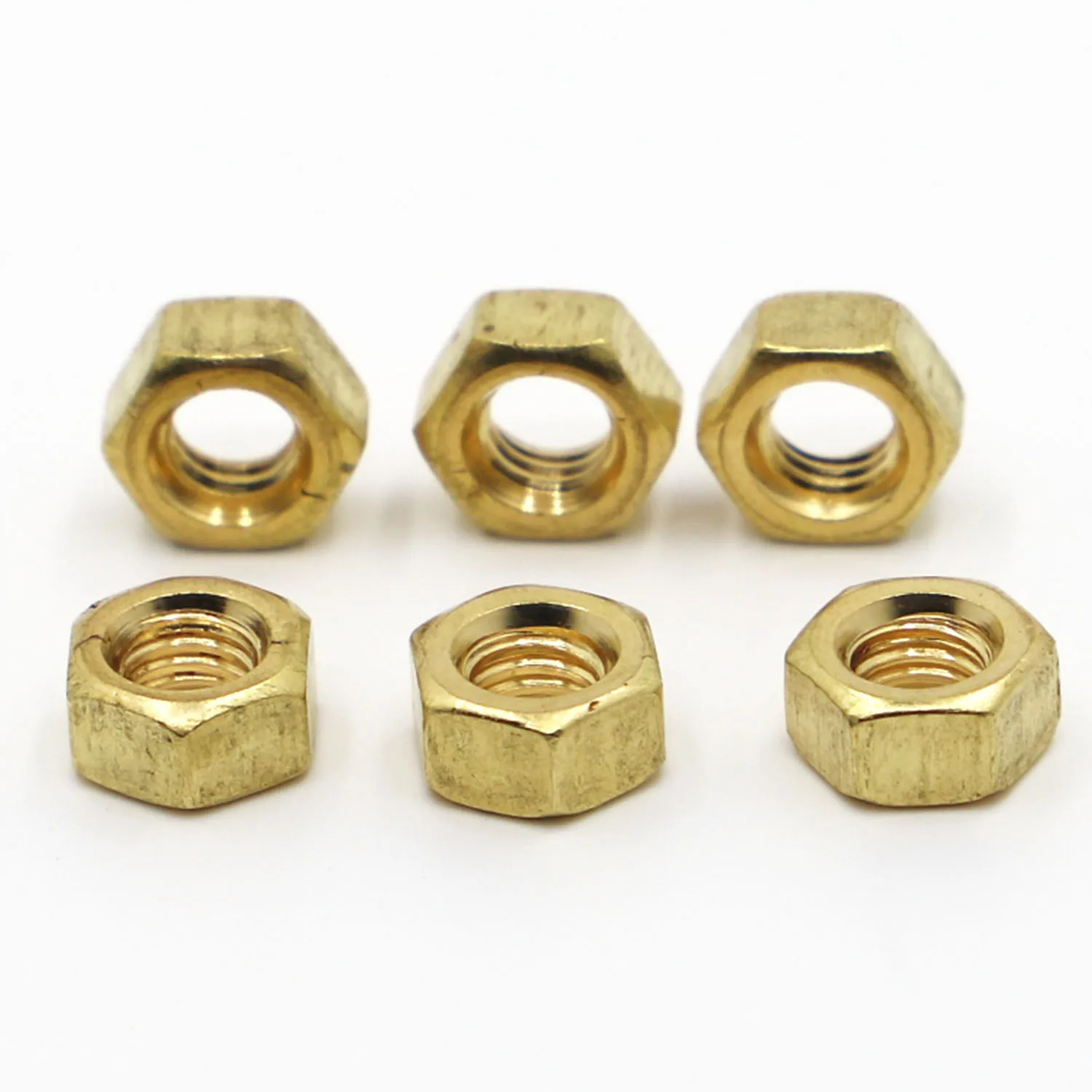 1-50pcs DIN934 Solid Brass Copper Hex Hexagon Nut for M1.6 M2 M2.5 M3 M4 M5 M6 M8 M10 M12 Screws Bolts