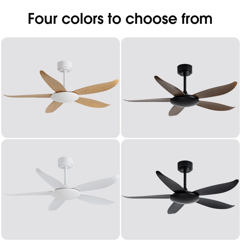 Modern 5 Blade Metal Electric Ceiling Fan With Remote Control No Light Indoor Black Framed For Home & Hotel Decoration