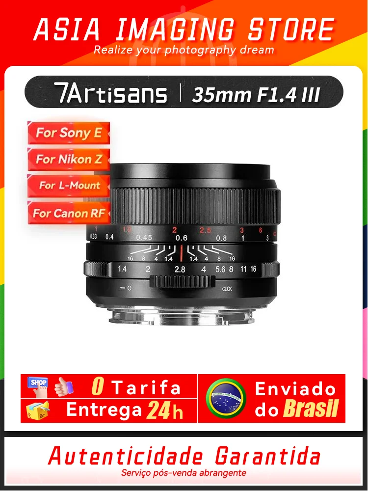 7artisans 35mm F1.4 III Full frame MF prime Camera lens for Nikon Z Z50 ZFC Leica SL Sony E alpha 7 Canon RF EOS-R 35 1.4