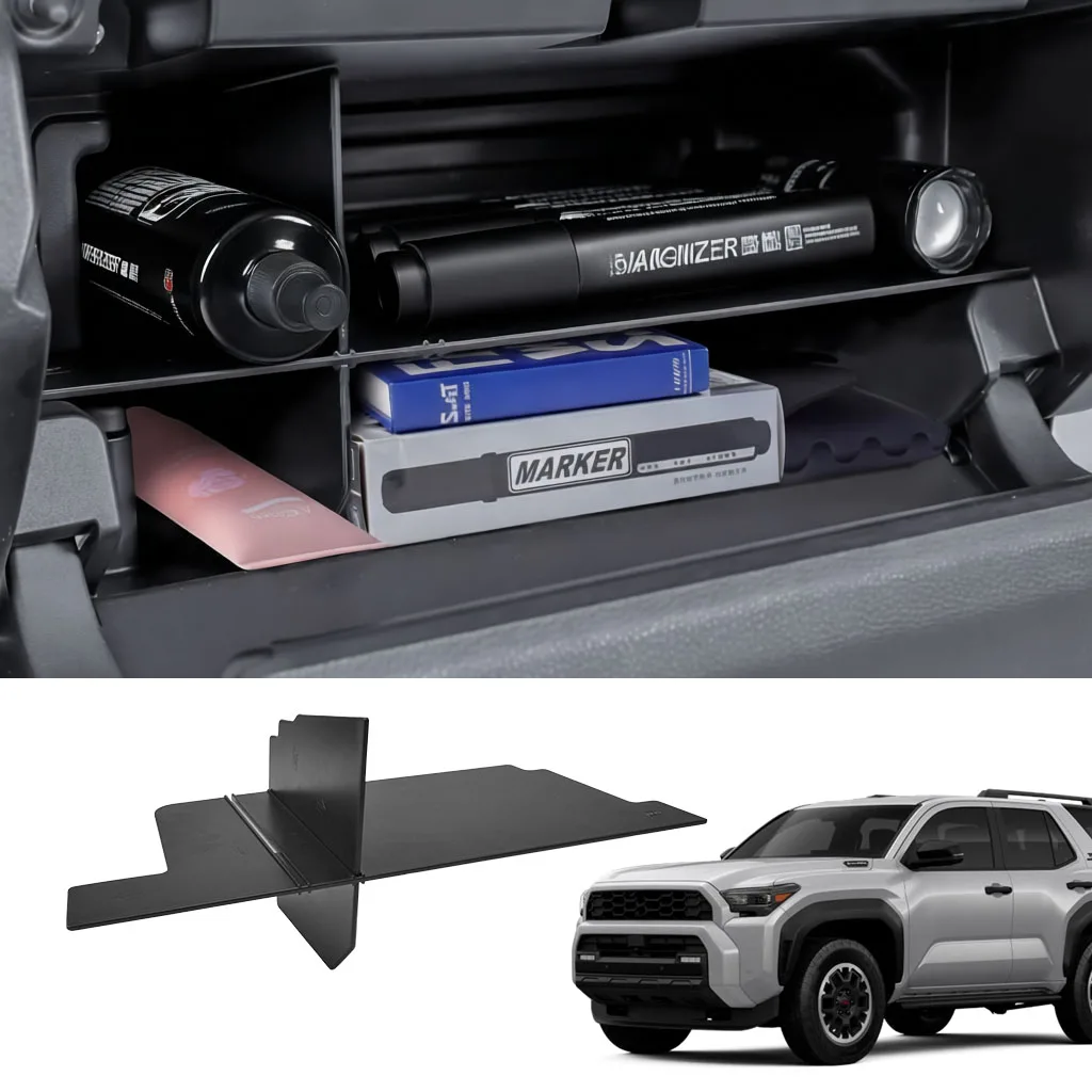 Center Console Glove Dividers Tray for Toyota 4Runner 2025 2026 Interior Storage Divider Organizer Insert Glove Box Accessories