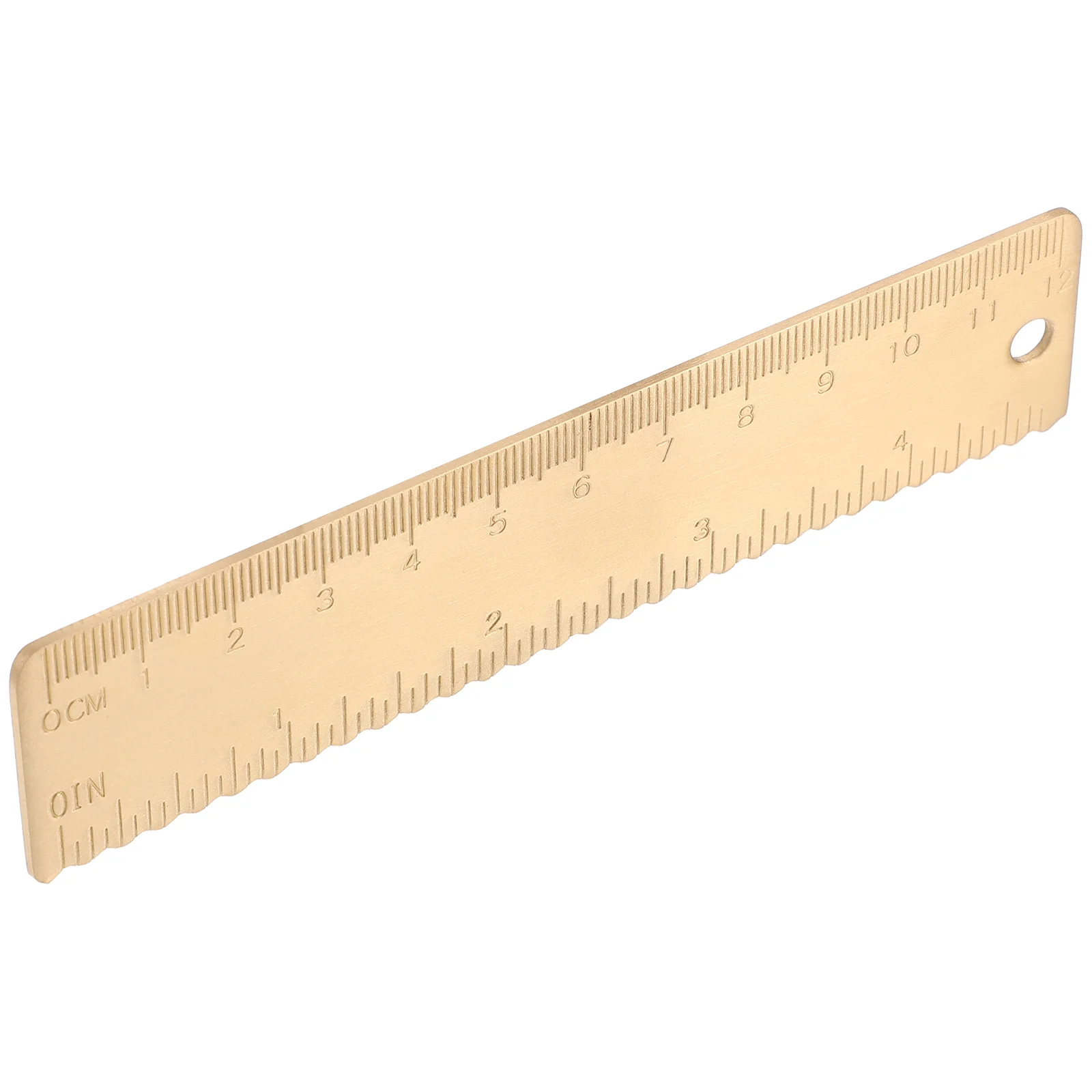 Lettering Brass Ruler Double Scale Inch Vintage Metal Wavy Office for Binder Novelty Rulers