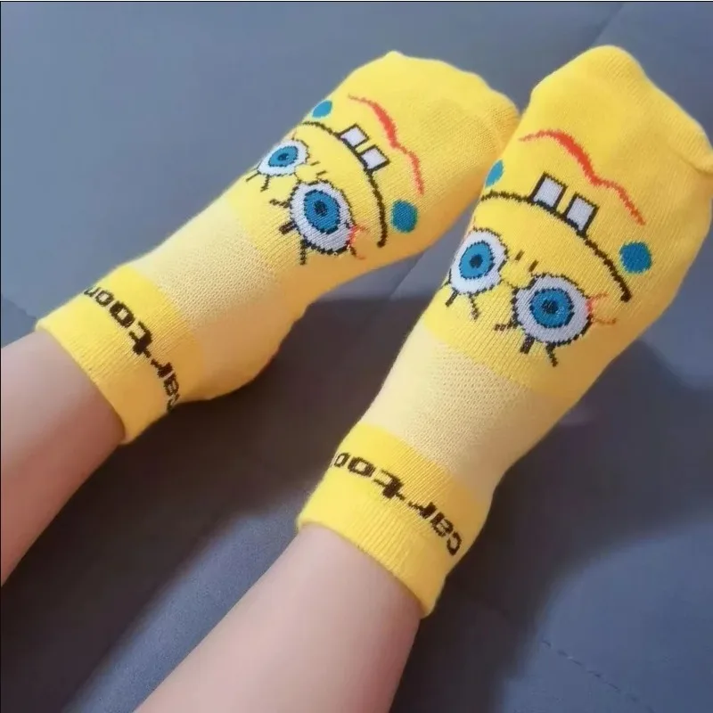 SpongeBob Children Trampoline Socks Adult Non Slip Yoga Socks Girl Boy Anti-slip Massage Ankle Sock Baby Floor Socks Anime Gift