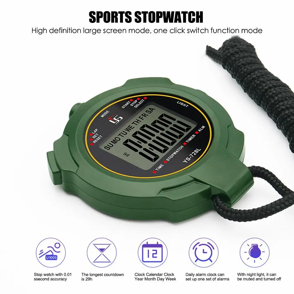 Waterproof Digital Professional Handheld LCD Handheld Sports Stopwatch Electronic Countdown For Sports Z7T3