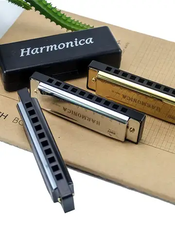 Miwayer 10 Holes Harmonica Key of C ,  Colorful Metal Shell  with Case for Beginner Students Kids Gift with Case