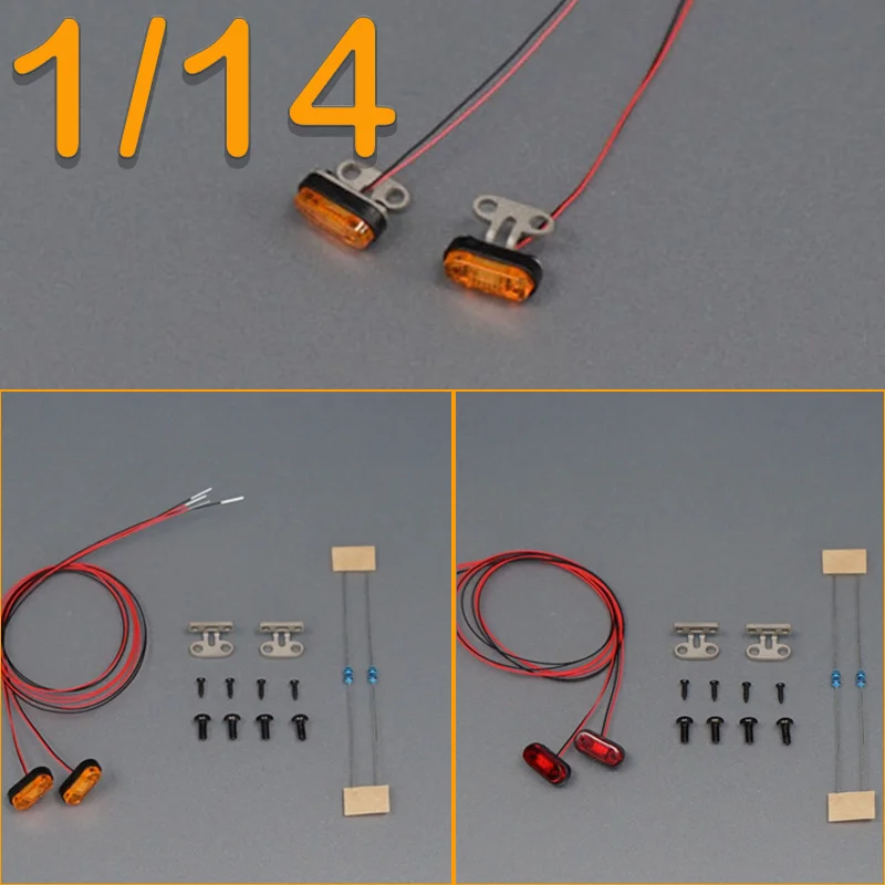 Plastic Width Light Warning Light for Tamiya 1/14 RC Truck for SCANIA 770S R620 for Volvo for ACTROS 3363 Car
