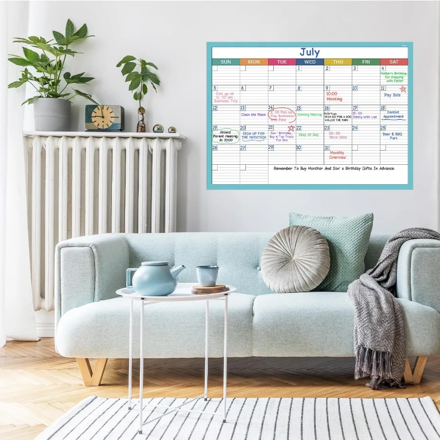 Dry Erase Calendar for Wall Undated 1 Month Wall Calendar Dry Erase 40" x 28" Erasable and Reusable Lamited White Board Calenda